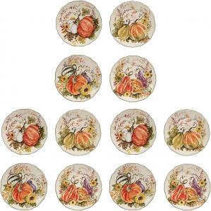 Certified International Harvest Morning салатные/десертные тарелки, 20 см, набор из 4 шт, упаковка 3 шт, мультиколор