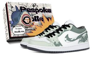 Jordan Air 1 Slip Resistant Abrasion Resistant Low top Детские баскетбольные кроссовки Green Unisex