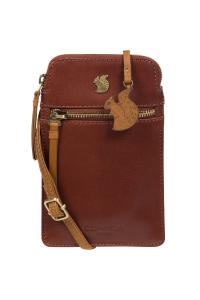 Кожаная сумка через плечо для телефона Bambino Conkca London, коричневый