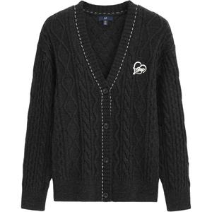 Вязаный кардиган для женщин с V-образным вырезом GAP, charcoal серый