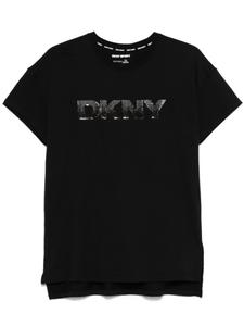 Футболка, украшенная пайетками DKNY, черный