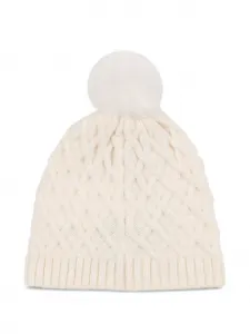 Шапка бини фактурной вязки Moschino Kids, белый
