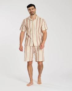 Мужская жаккардовая рубашка с короткими рукавами South Beach цвета ржавчины