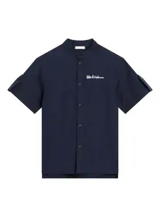 Рубашка с вышивкой Dolce & Gabbana Kids, синий