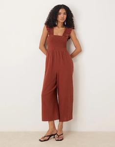 Коричневый комбинезон Maya с оборками на рукавах от Nobody's Child