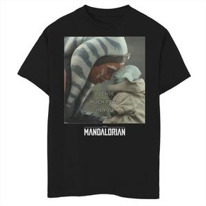 Футболка с рисунком «Звездные войны: Мандалорец Асока и ребенок» для мальчиков 8–20 лет, также известная как «Малыш Йода, я чувствую страх» Star Wars