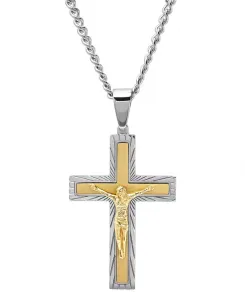 Мужское ожерелье с подвеской в виде распятия Macy'S, gold