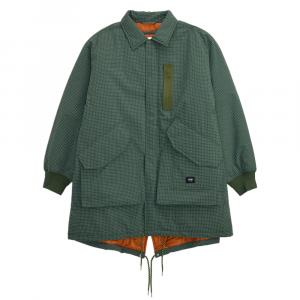 Vans Мужская пуховая куртка цвета хаки с лацканами, средней длины, в стиле карго