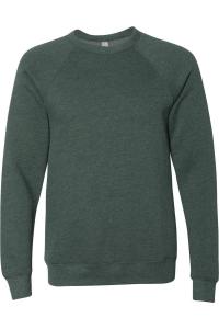 Толстовка BELLA + CANVAS из флисовой губки с круглым вырезом и рукавами реглан, цвет heather forest