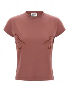 Футболка Needles с вышивкой и эффектом выцветания Jean Paul Gaultier, коричневый