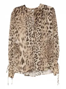 Блузка с леопардовым принтом THE ANDAMANE, нейтральный