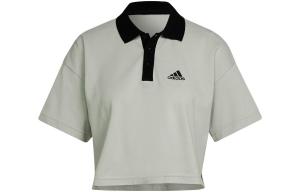 Рубашка поло женская льняная зеленая Adidas