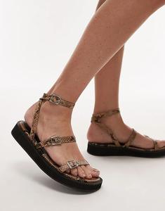 Сандалии с пряжкой Jake со змеиным принтом Topshop