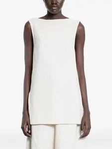 Топ без рукавов с вырезом-лодочкой Studio Nicholson, нейтральный