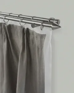 Карниз для штор GARESA "DIAMANT", 2 направляющие, желаемая длина, комплект для штор, выдвижной, конус, имитация нержавеющей стали, с кольцами 180 см, Ø16мм, цвет edelstahlfarben