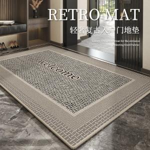 Budis Ковер 120х120 см для прихожей, античный стиль, водостойкий, нескользящий, можно обрезать по размеру, Inkstone