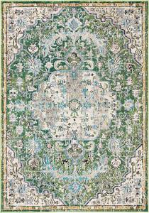 Ковер SAFAVIEH, 67 x 122 см, Madison Collection, Green & Turquoise, медальонный состаренный дизайн, не линяет и прост в уходе, идеален для помещений с высокой проходимостью: прихожая, гостиная, спальня (MAD447Y)
