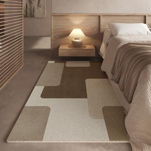 Budis Ковер 100х200 см для спальни/гостиной в стиле wabi-sabi, моющийся, с шумоизоляцией, теплый коричневый узор