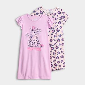 Детское платье для девочек 4-12 лет, 2 шт Cuddl Duds, Purple Cheetah
