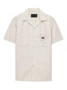 Prada рубашка с логотипом, нейтральный