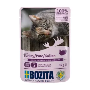 Корм для кошек с индейкой в соусе Bozita, 12 х 85 г