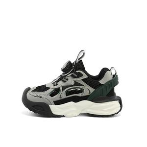 Противоскользящие, износостойкие, дышащие, легкие детские сандалии для детей Jeep, черный/серый