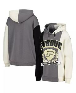 Женская черная толстовка Purdue Boilermakers Hall of Fame с цветными блоками Gameday Couture