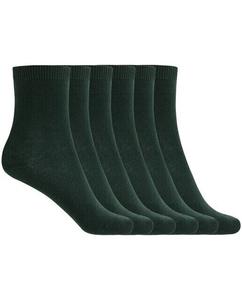 В упаковке 6 пар однотонных хлопковых носков Basix Punto Blanco, темно-зеленый