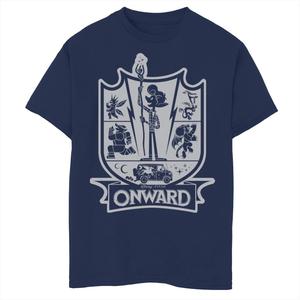 Футболка с изображением эмблемы Disney/Pixar's Onward Boys 8–20 Onward Emblem Crest Stamp Disney / Pixar