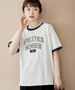 Футболка с бархатным логотипом и контрастной отделкой Coen, цвет Lt.Gray