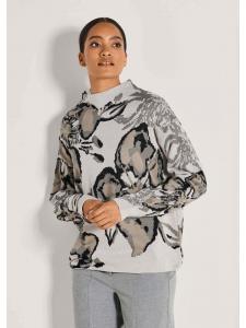 MADELEINE Свитер с длинными рукавами и цветочным узором, серебристо-серый/многоцветный