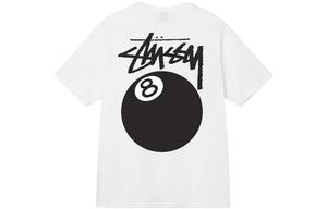 Футболка 8 Ball белая Stussy, цвет Natural