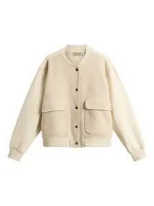 Бомбер на пуговицах WOOLRICH, нейтральный