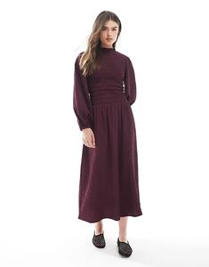 Платье мидакси Wednesday's Girl с рукавами-фонариками и сборками, насыщенного фиолетового цвета