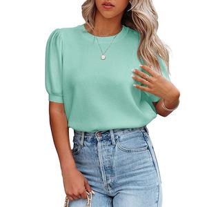 Женский свитер топ с круглым вырезом базовый вязаный пуловер легкий повседневный Seoria, Light Green