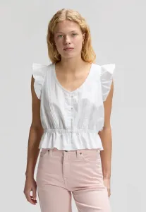 Блузка с оборками на рукавах Lee, Bright White