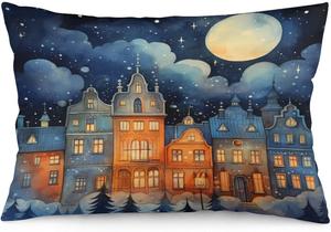 MaSiledy Наволочка Night House зимняя праздничная Pattern-4