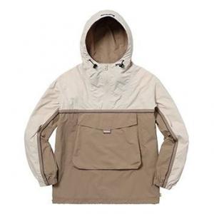 Куртка Supreme SS18 Split Anorak Light Tan Colorblock hooded Interchange Jacket Unisex Khaki SUP-SS18-580, хаки
