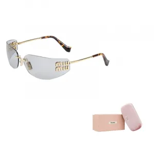 MIU MIU Солнечные очки с логотипом, Gold