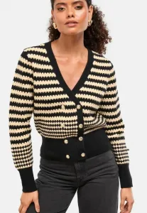 Кардиган с v-образным вырезом, полосками и длинными рукавами. Lipsy, Black White