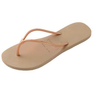 Женские золотистые шлепанцы с резиновой подошвой, устойчивые к истиранию и скольжению Havaianas, Gold