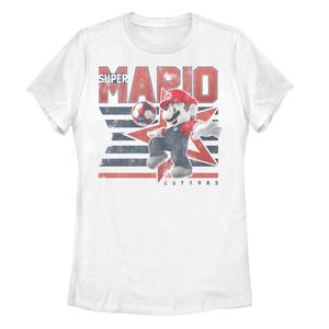 Детская футболка с графическим плакатом Nintendo Super Mario Soccer Kick Star Licensed Character