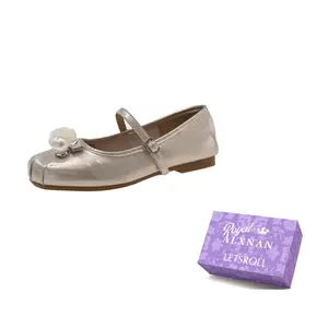 Alxnan Женские туфли Мэри Джейн на плоской подошве шампань, цвет Champagne