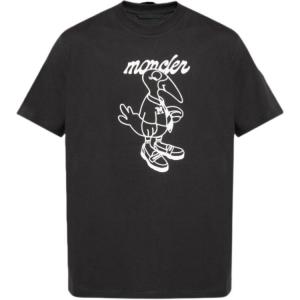 Футболка с принтом логотипа Moncler, черный