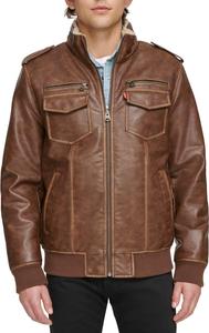 Мужская винтажная куртка-бомбер Levi's из искусственной кожи с оленем (стандартная и для больших и высоких), Saddle/Sherpa Lined