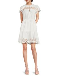 Мини-платье из хлопка с люверсами Lettie Rails, белый