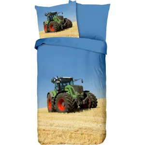 Доброе утро детское постельное белье "Трактор", хлопок, 135х200, молния, двусторонний вид, детский, мальчик, трактор Good Morning, мультиколор/синий