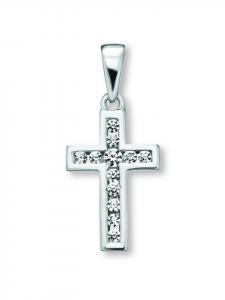 ONE ELEMENT Подвеска в виде креста с цирконием из серебра 925 пробы