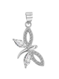 Adeliás Женский кулон в виде стрекозы из серебра 925 пробы с фианитами в серебряной оправе