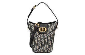 30 Montaigne Кожаная Сумка Ведро Женская Голубая DIOR